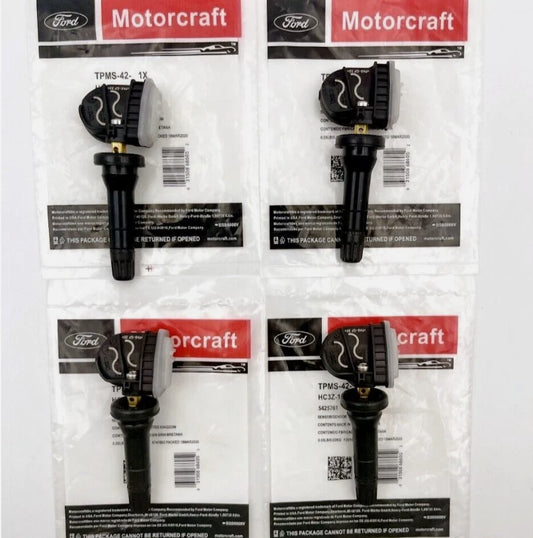 Genuine Motorcraft HC3Z-1A189-A TPMS Sensors (Pack of 4) | OEM 433MHz Tire Pressure Sensors for Ford Super Duty