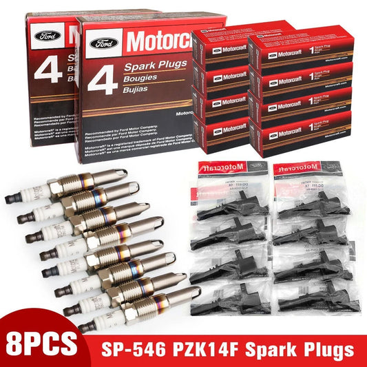 8pc Genuine Motorcraft Ignition Coil & Spark Plug Kit (DG511 + SP546) | OEM for Ford 4.6L/5.4L Triton V8 3V